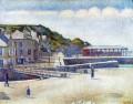 the harbour and the quays at port en bessin 1888